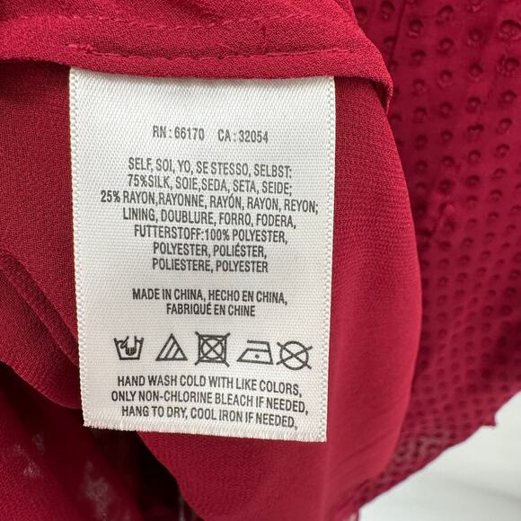 Anthropologie Meadow Rue Maroon Swiss Dot Blouse // S - Picture 9 of 10